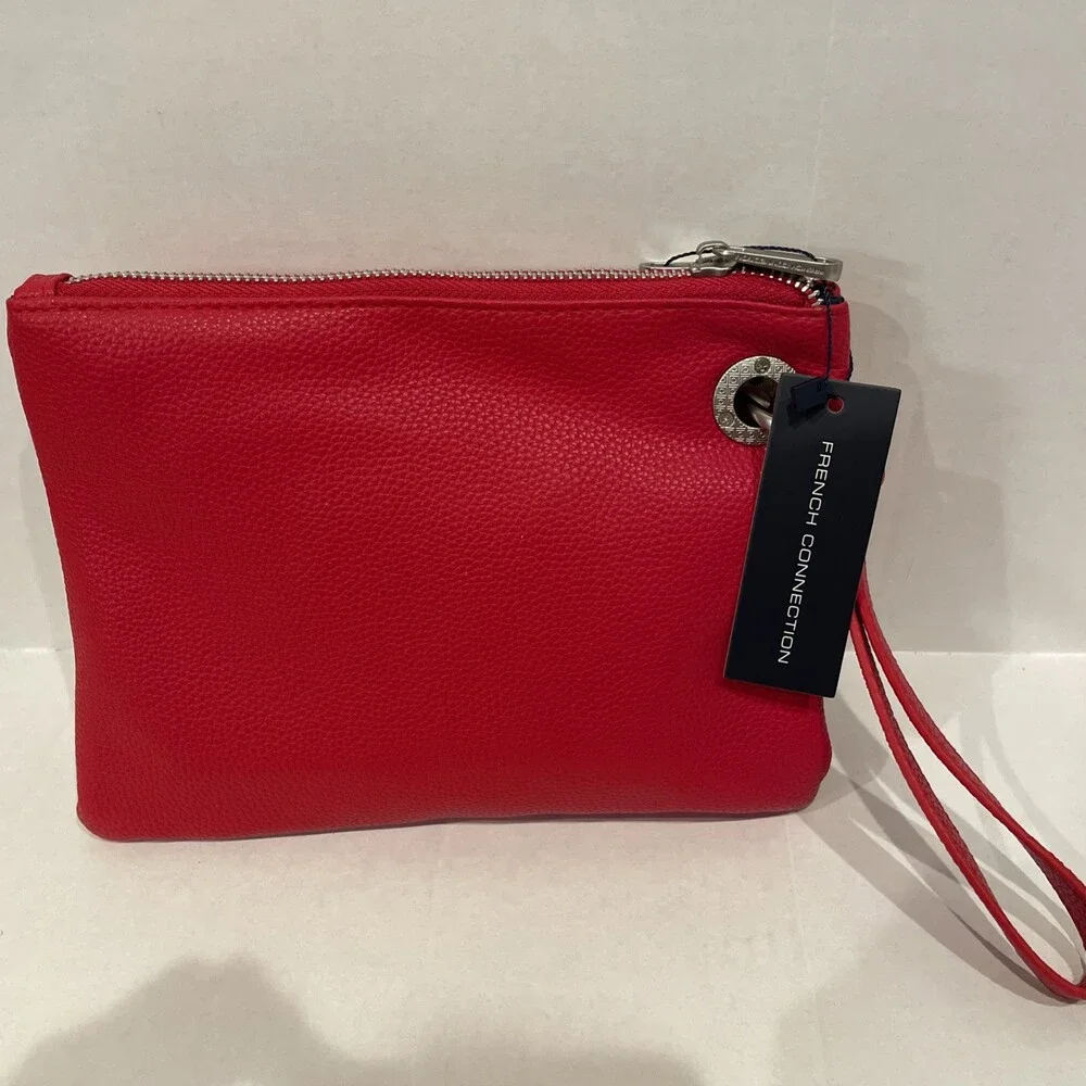 French Connection Red Double Wristlet Set‎ – Detachable Slim Pouches NWT